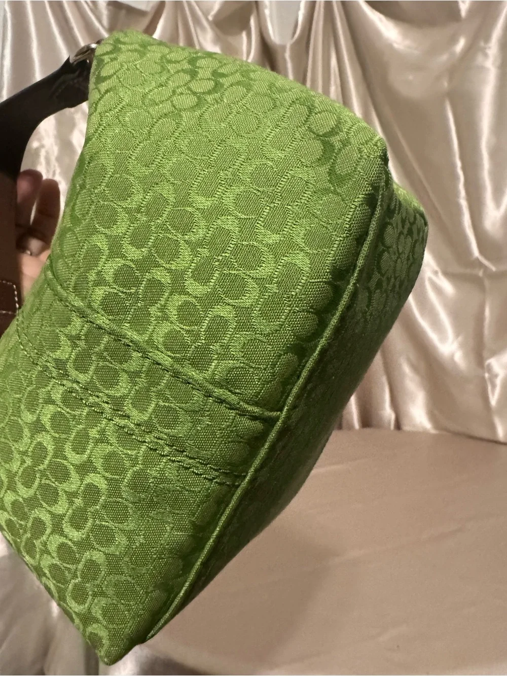 Coach Soho mini Vibrant Green Signature Jacquard Shoulder Bag